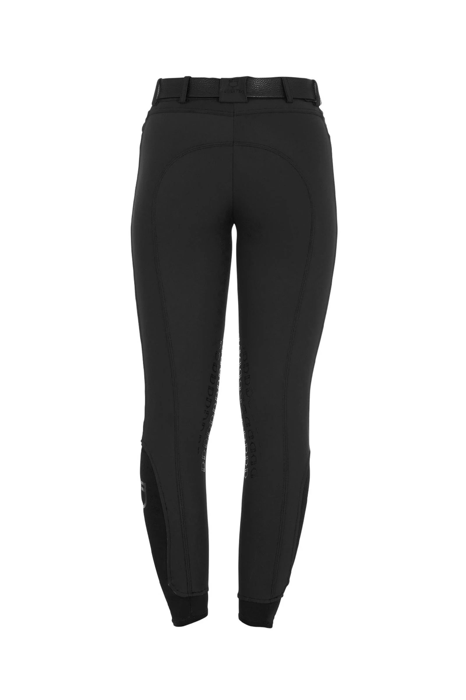 damskie bryczesy slim fit lej kolanowy z logo Black 38