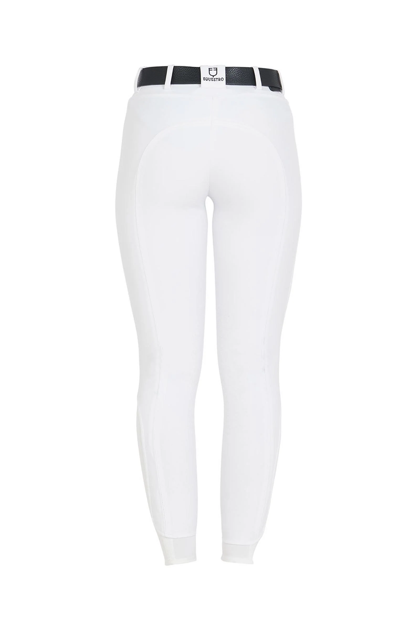 damskie bryczesy slim fit lej kolanowy z logo White 38