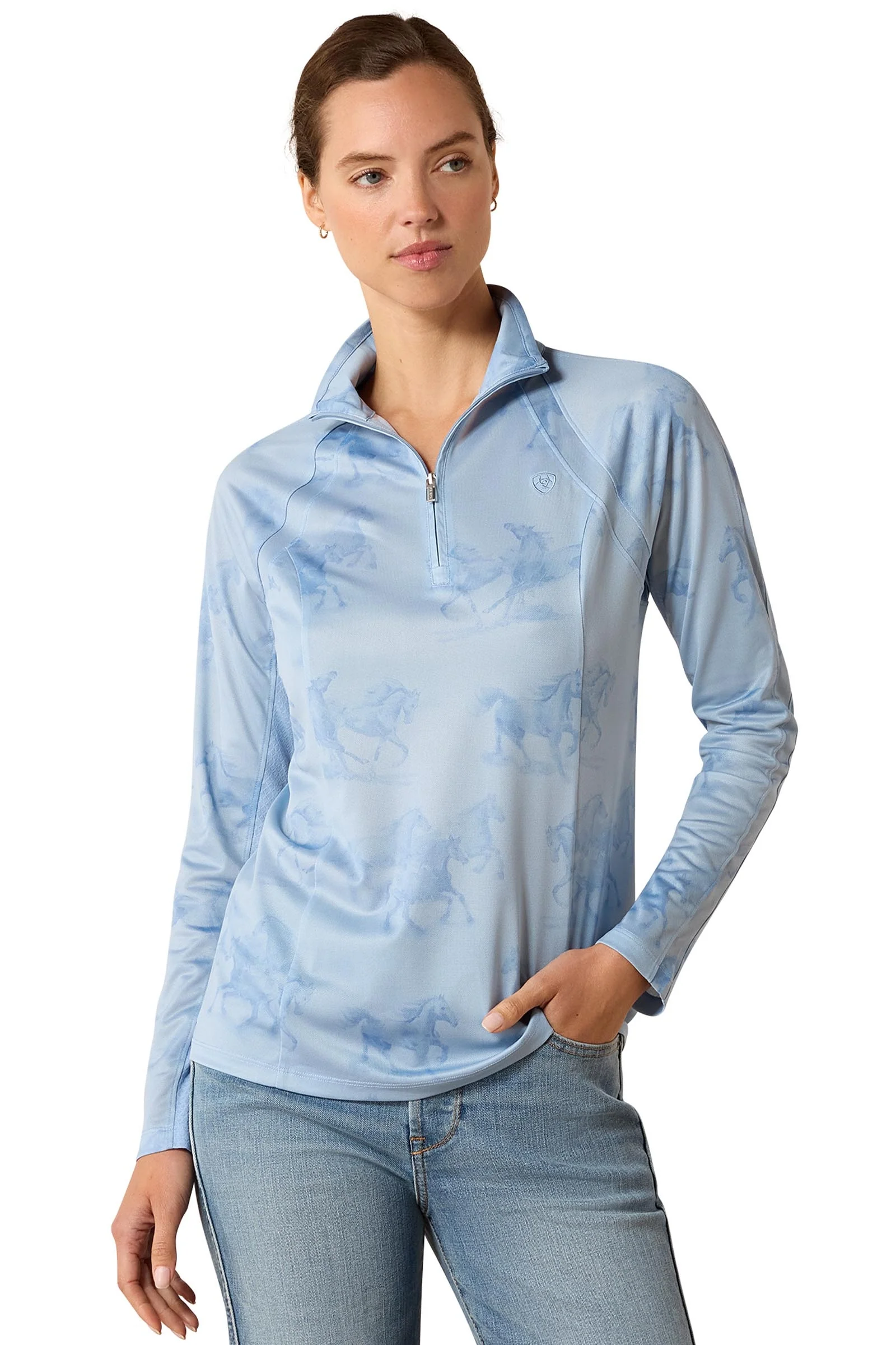 Damski baselayer Sunstopper 3.0 z zamkiem 1/4 St. Tropez Mirage Print L