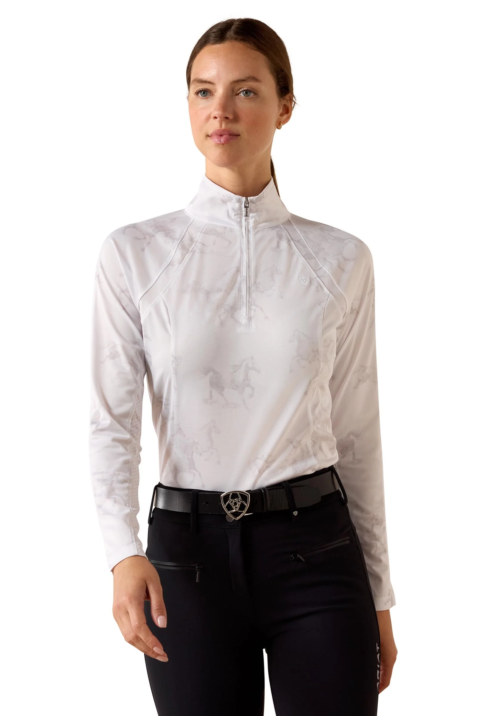 Damski baselayer Sunstopper 3.0 z zamkiem 1/4 White Mirage Print XS
