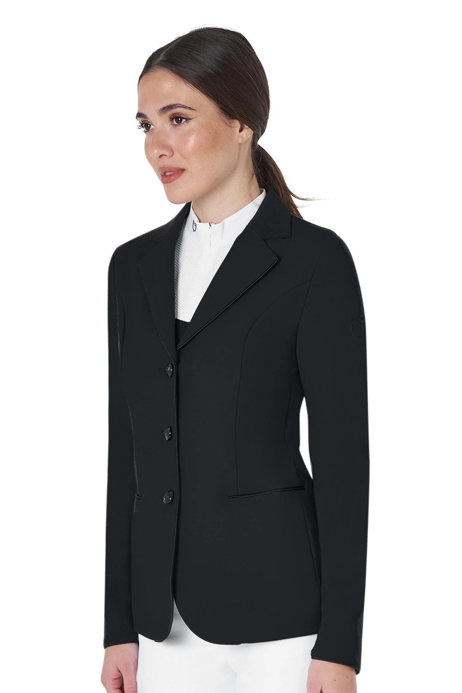 damska marynarka konkursowa trzy guziki Black XS