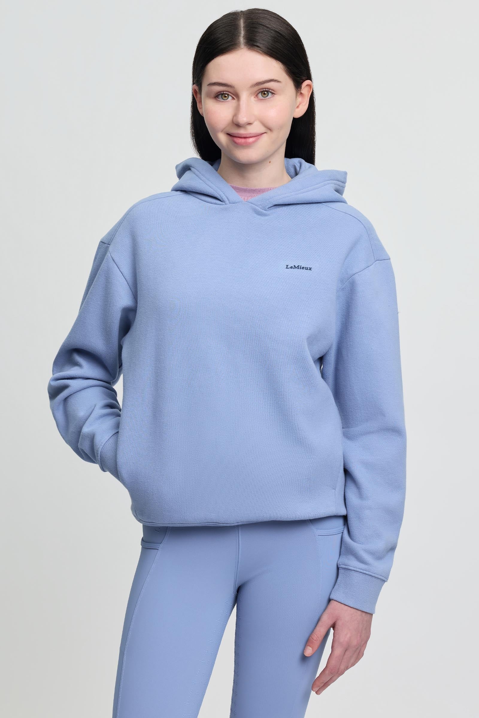 Young Rider Sia bluza z kapturem dla dzieci Powder Blue 134-140