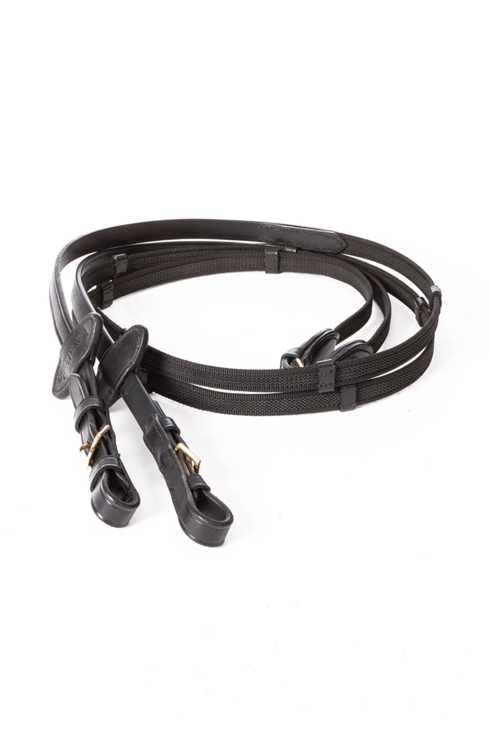 Gold gumowane wodze z 5 stoperami, 16 mm Black F